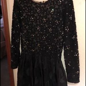 Black sequin vintage dress.